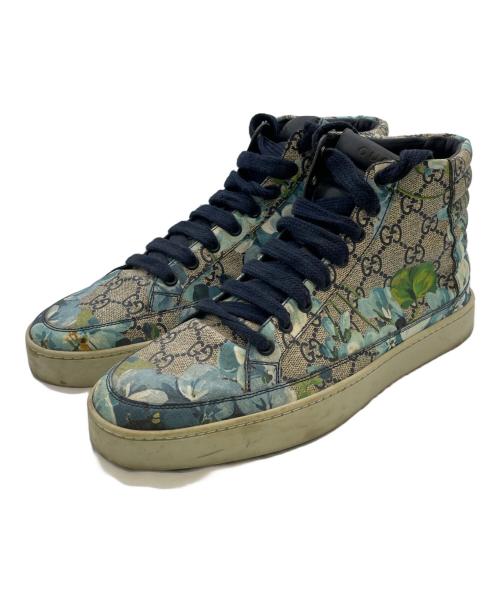 GUCCI（グッチ）GUCCI (グッチ) ハイカットスニーカー ベージュ×ネイビー サイズ:SIZE 7の古着・服飾アイテム