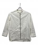 YORIヨリ）の古着「長袖ブラウス」｜アイボリー×ブラック