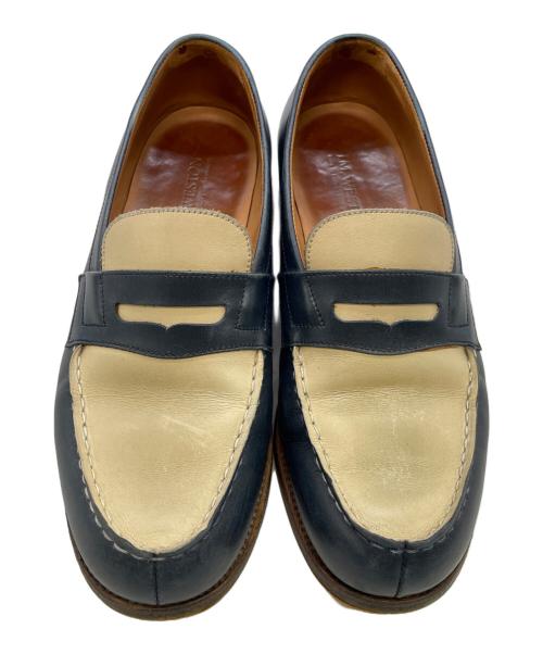 J.M.WESTON（ジェイエムウエストン）J.M.WESTON (ジェイエムウエストン) ローファー ベージュ×ブルー サイズ:3 1/2の古着・服飾アイテム