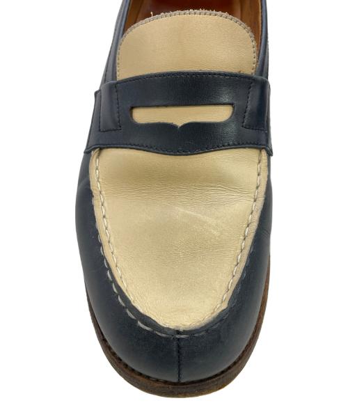 J.M.WESTON（ジェイエムウエストン）J.M.WESTON (ジェイエムウエストン) ローファー ベージュ×ブルー サイズ:3 1/2の古着・服飾アイテム