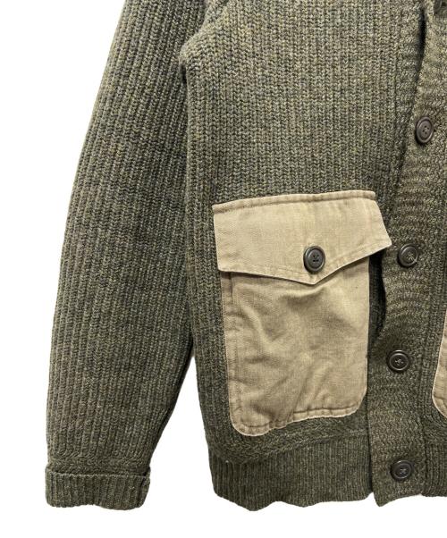 RRL（ダブルアールエル）RRL (ダブルアールエル) ショールカラーカーディガン オリーブ サイズ:Mの古着・服飾アイテム