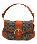 COACHコーチ）の古着「ソーホーバッグ」｜ベージュ×オレンジ