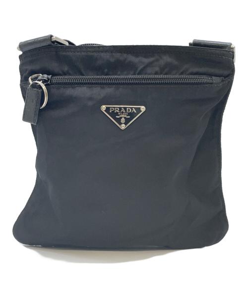 PRADA（プラダ）PRADA (プラダ) ナイロンショルダーバッグ ブラックの古着・服飾アイテム