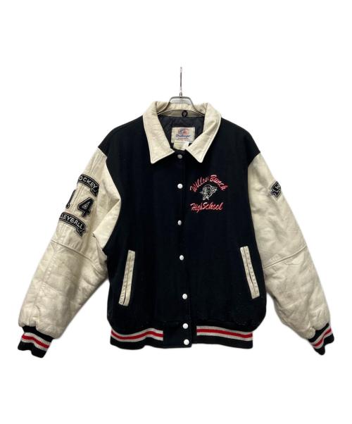 CHALLENGER（チャレンジャー）CHALLENGER (チャレンジャー) スタジャン ブラック×ホワイト サイズ:ＸＬの古着・服飾アイテム