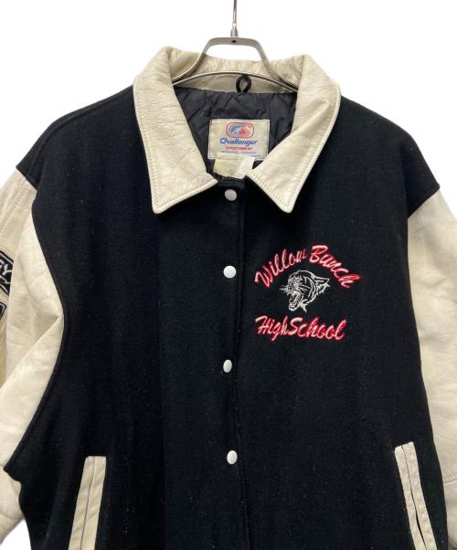 CHALLENGER（チャレンジャー）CHALLENGER (チャレンジャー) スタジャン ブラック×ホワイト サイズ:ＸＬの古着・服飾アイテム