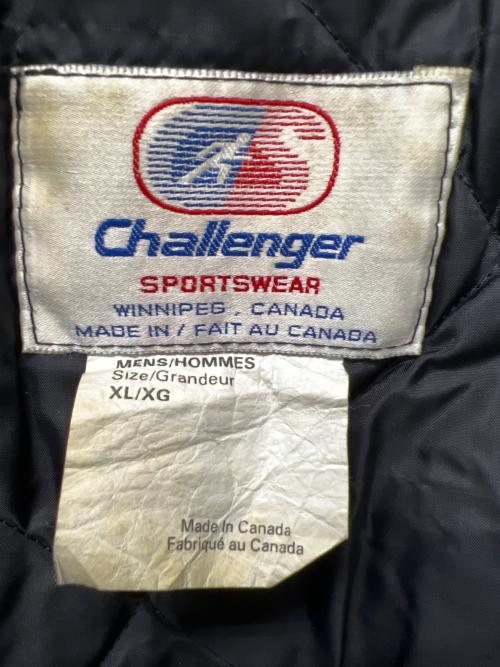 CHALLENGER（チャレンジャー）CHALLENGER (チャレンジャー) スタジャン ブラック×ホワイト サイズ:ＸＬの古着・服飾アイテム