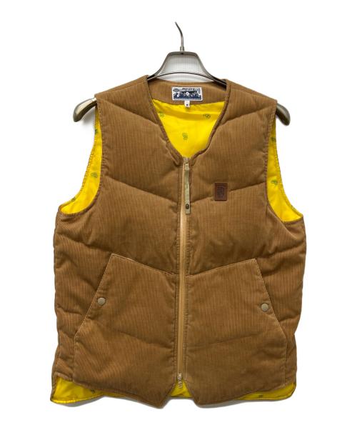 A BATHING APE（ア ベイシング エイプ）A BATHING APE (ア ベイシング エイプ) コーデュロイダウンベスト ブラウン サイズ:Mの古着・服飾アイテム
