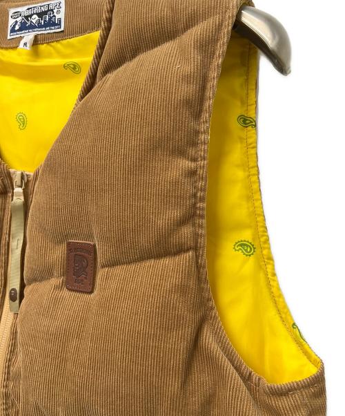 A BATHING APE（ア ベイシング エイプ）A BATHING APE (ア ベイシング エイプ) コーデュロイダウンベスト ブラウン サイズ:Mの古着・服飾アイテム