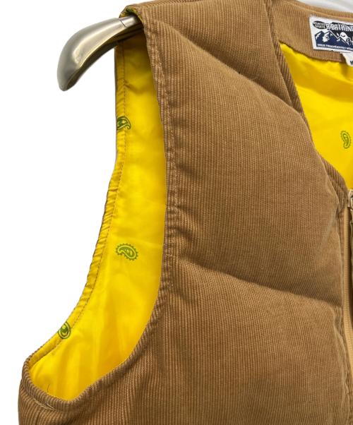 A BATHING APE（ア ベイシング エイプ）A BATHING APE (ア ベイシング エイプ) コーデュロイダウンベスト ブラウン サイズ:Mの古着・服飾アイテム