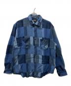 SUGAR CANEシュガーケーン）の古着「GRADATION PATCH WORK WORK SHIRT」｜ブルー