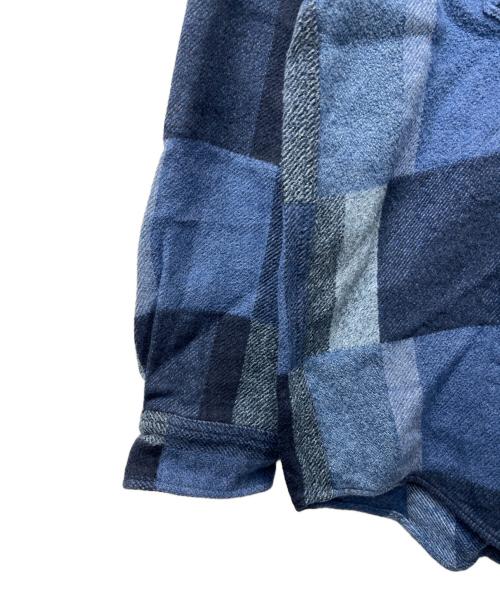 SUGAR CANE（シュガーケーン）SUGAR CANE (シュガーケーン) GRADATION PATCH WORK WORK SHIRT ブルー サイズ:ＸＬの古着・服飾アイテム