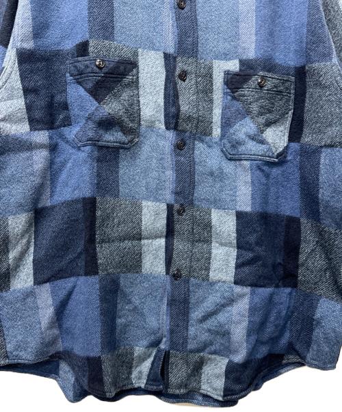 SUGAR CANE（シュガーケーン）SUGAR CANE (シュガーケーン) GRADATION PATCH WORK WORK SHIRT ブルー サイズ:ＸＬの古着・服飾アイテム