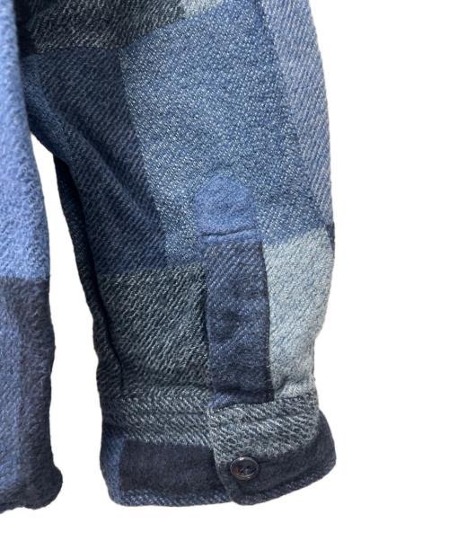 SUGAR CANE（シュガーケーン）SUGAR CANE (シュガーケーン) GRADATION PATCH WORK WORK SHIRT ブルー サイズ:ＸＬの古着・服飾アイテム