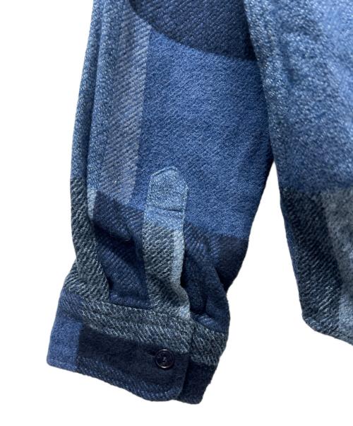 SUGAR CANE（シュガーケーン）SUGAR CANE (シュガーケーン) GRADATION PATCH WORK WORK SHIRT ブルー サイズ:ＸＬの古着・服飾アイテム