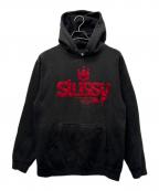 stussyステューシー）の古着「プルオーバーパーカー」｜ブラック