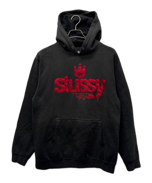 stussy（ステューシー）stussy (ステューシー) プルオーバーパーカー ブラック サイズ:Ｍの古着・服飾アイテム