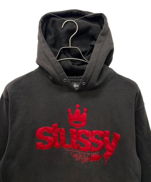 stussy（ステューシー）stussy (ステューシー) プルオーバーパーカー ブラック サイズ:Ｍの古着・服飾アイテム
