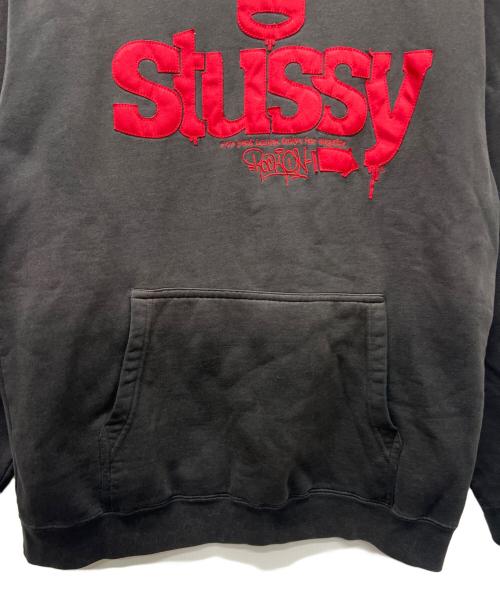 stussy（ステューシー）stussy (ステューシー) プルオーバーパーカー ブラック サイズ:Ｍの古着・服飾アイテム