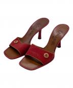 CHANELシャネル）の古着「キャンバスミュール」｜レッド