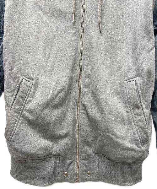 DIESEL（ディーゼル）DIESEL (ディーゼル) デニム切替ジップパーカー グレー×ブルー サイズ:ＸＬの古着・服飾アイテム