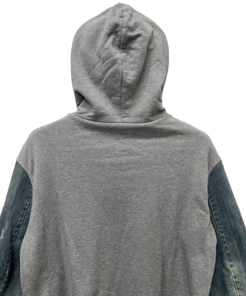 DIESEL（ディーゼル）DIESEL (ディーゼル) デニム切替ジップパーカー グレー×ブルー サイズ:ＸＬの古着・服飾アイテム