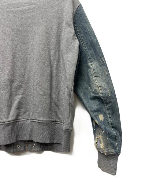 DIESEL（ディーゼル）DIESEL (ディーゼル) デニム切替ジップパーカー グレー×ブルー サイズ:ＸＬの古着・服飾アイテム