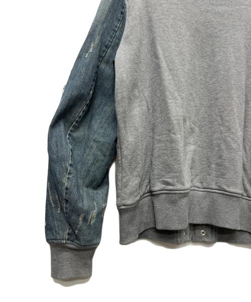 DIESEL（ディーゼル）DIESEL (ディーゼル) デニム切替ジップパーカー グレー×ブルー サイズ:ＸＬの古着・服飾アイテム