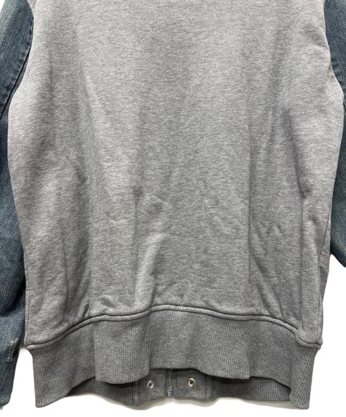 DIESEL（ディーゼル）DIESEL (ディーゼル) デニム切替ジップパーカー グレー×ブルー サイズ:ＸＬの古着・服飾アイテム