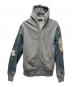 DIESEL（ディーゼル）の古着「デニム切替ジップパーカー」｜グレー×ブルー