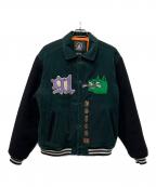 VOLCOMボルコム）の古着「スタジアムジャンパー」｜グリーン×ブラック
