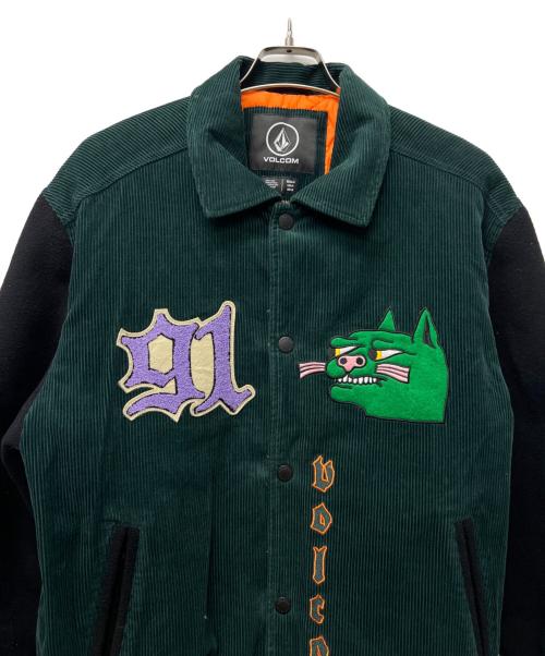 VOLCOM（ボルコム）VOLCOM (ボルコム) スタジアムジャンパー グリーン×ブラック サイズ:Mの古着・服飾アイテム