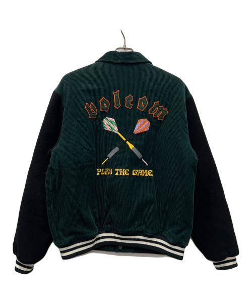 VOLCOM（ボルコム）VOLCOM (ボルコム) スタジアムジャンパー グリーン×ブラック サイズ:Mの古着・服飾アイテム