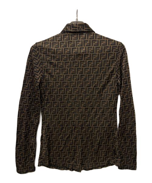 FENDI（フェンディ）FENDI (フェンディ) ズッカ柄シャツ ブラウン×ブラック サイズ:４０の古着・服飾アイテム
