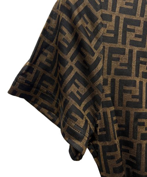FENDI（フェンディ）FENDI (フェンディ) ズッカ柄半袖ワンピース ブラウン×ブラック サイズ:４０の古着・服飾アイテム