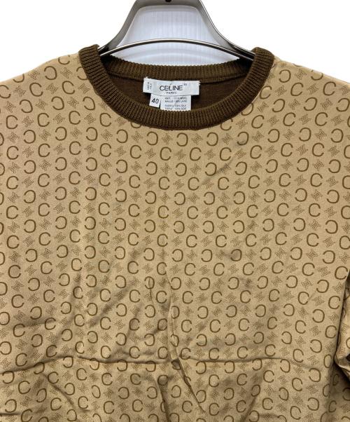 CELINE（セリーヌ）CELINE (セリーヌ) アンサンブルカーディガン ベージュ×ブラウン サイズ:４０の古着・服飾アイテム