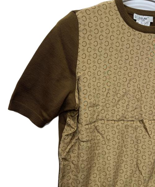 CELINE（セリーヌ）CELINE (セリーヌ) アンサンブルカーディガン ベージュ×ブラウン サイズ:４０の古着・服飾アイテム