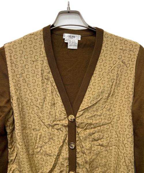 CELINE（セリーヌ）CELINE (セリーヌ) アンサンブルカーディガン ベージュ×ブラウン サイズ:４０の古着・服飾アイテム
