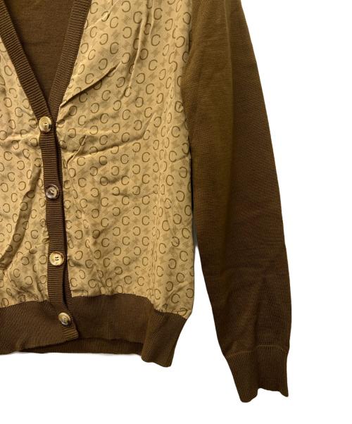CELINE（セリーヌ）CELINE (セリーヌ) アンサンブルカーディガン ベージュ×ブラウン サイズ:４０の古着・服飾アイテム
