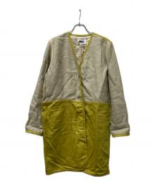 MM6 Maison Margiela（エムエムシックスメゾンマルジェラ）の古着「ノーカラーコート」｜グレー×イエロー