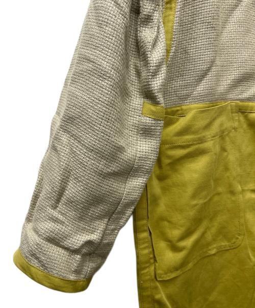 MM6 Maison Margiela（エムエムシックスメゾンマルジェラ）MM6 Maison Margiela (エムエムシックスメゾンマルジェラ) ノーカラーコート グレー×イエロー サイズ:38の古着・服飾アイテム
