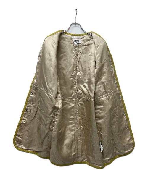 MM6 Maison Margiela（エムエムシックスメゾンマルジェラ）MM6 Maison Margiela (エムエムシックスメゾンマルジェラ) ノーカラーコート グレー×イエロー サイズ:38の古着・服飾アイテム