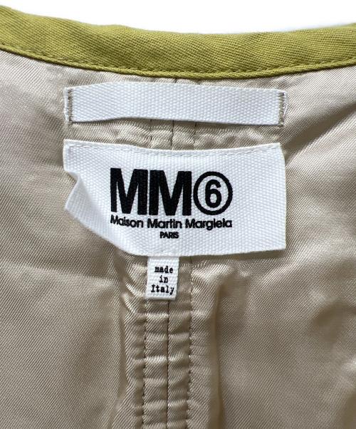 MM6 Maison Margiela（エムエムシックスメゾンマルジェラ）MM6 Maison Margiela (エムエムシックスメゾンマルジェラ) ノーカラーコート グレー×イエロー サイズ:38の古着・服飾アイテム