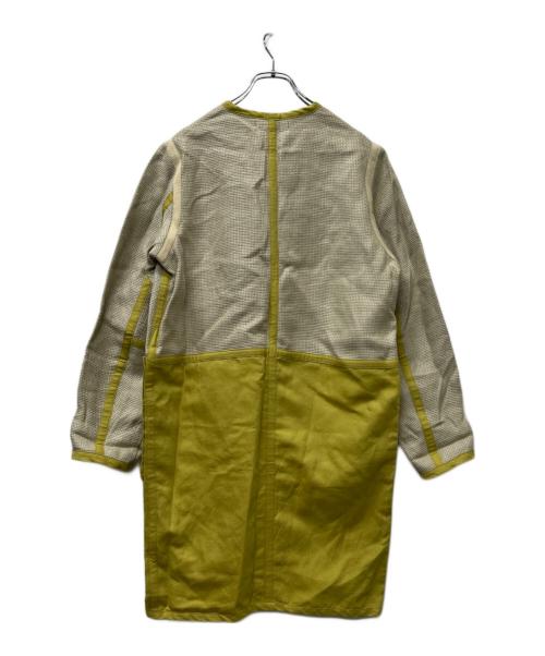 MM6 Maison Margiela（エムエムシックスメゾンマルジェラ）MM6 Maison Margiela (エムエムシックスメゾンマルジェラ) ノーカラーコート グレー×イエロー サイズ:38の古着・服飾アイテム