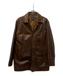 GAP（ギャップ）の古着「レザーカーコート」｜ブラウン