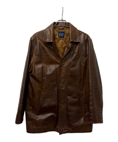 GAP（ギャップ）GAP (ギャップ) レザーカーコート ブラウン サイズ:不明の古着・服飾アイテム