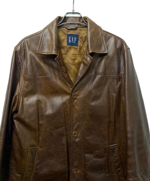 GAP（ギャップ）GAP (ギャップ) レザーカーコート ブラウン サイズ:不明の古着・服飾アイテム