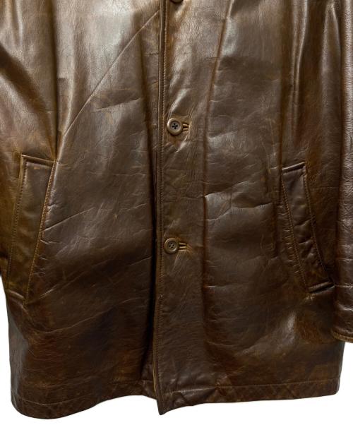 GAP（ギャップ）GAP (ギャップ) レザーカーコート ブラウン サイズ:不明の古着・服飾アイテム