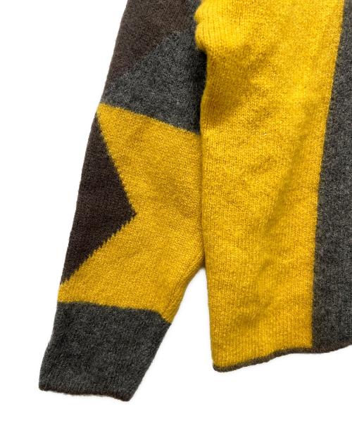 EMPORIO ARMANI（エンポリオ アルマーニ）EMPORIO ARMANI (エンポリオ アルマーニ) 厚手ニット グレー×イエロー サイズ:４８の古着・服飾アイテム