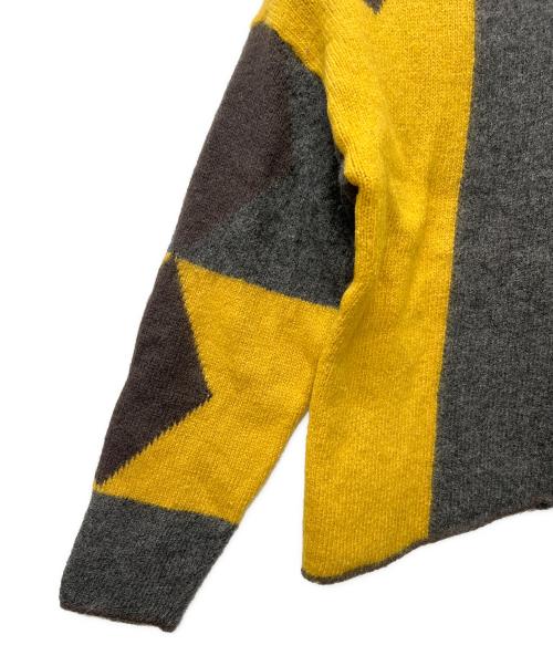 EMPORIO ARMANI（エンポリオ アルマーニ）EMPORIO ARMANI (エンポリオ アルマーニ) 厚手ニット グレー×イエロー サイズ:４８の古着・服飾アイテム