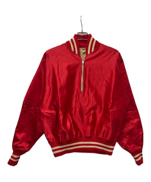 POWERS ATHLETIC WEAR（パワーズアスレチックウェア）POWERS ATHLETIC WEAR (パワーズアスレチックウェア) ハーフジップジャケット レッド サイズ:４４の古着・服飾アイテム